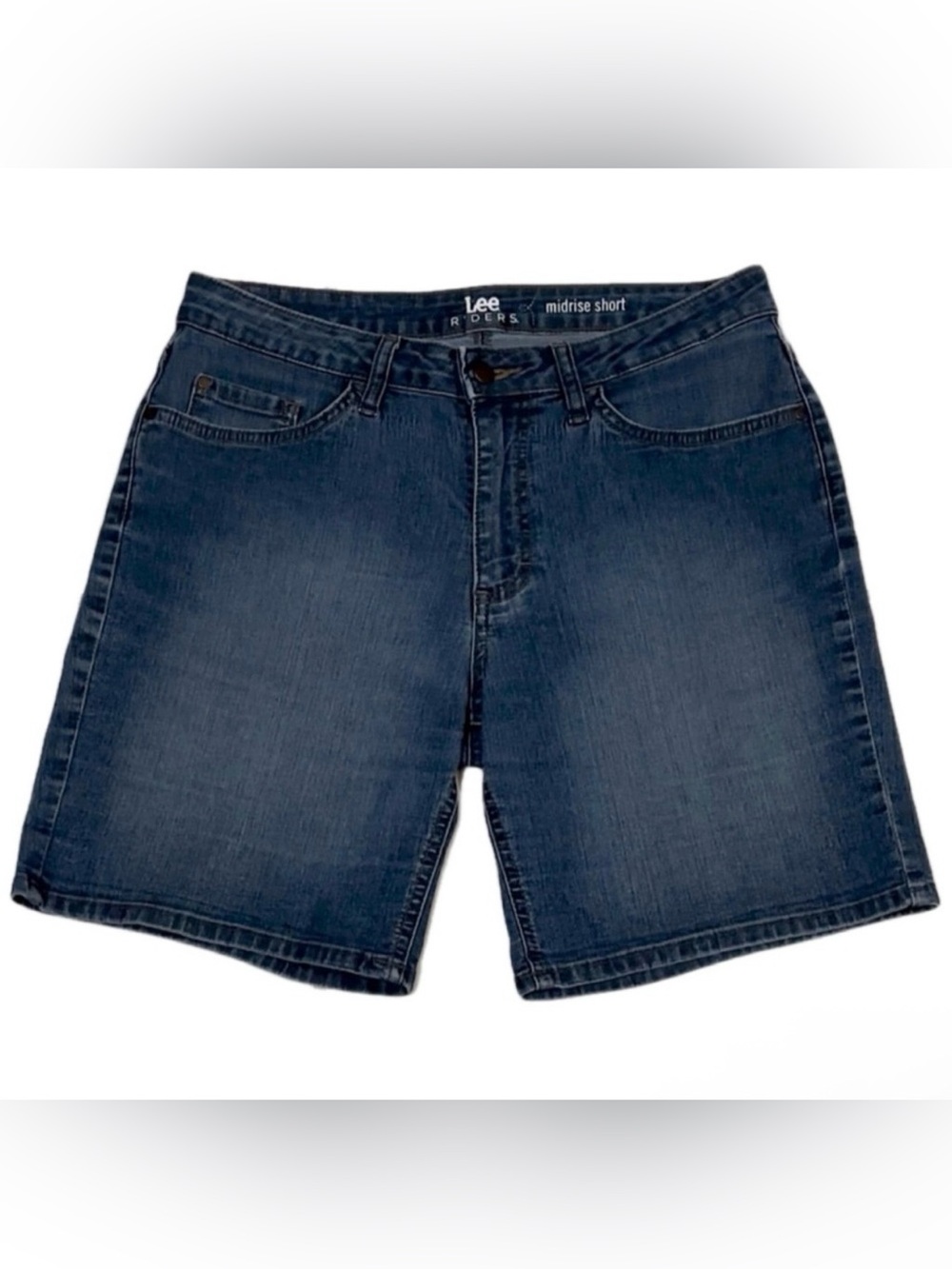 Lee Women’s Indigo Dark Wash Mid-Rise Denim Shorts Size 10M